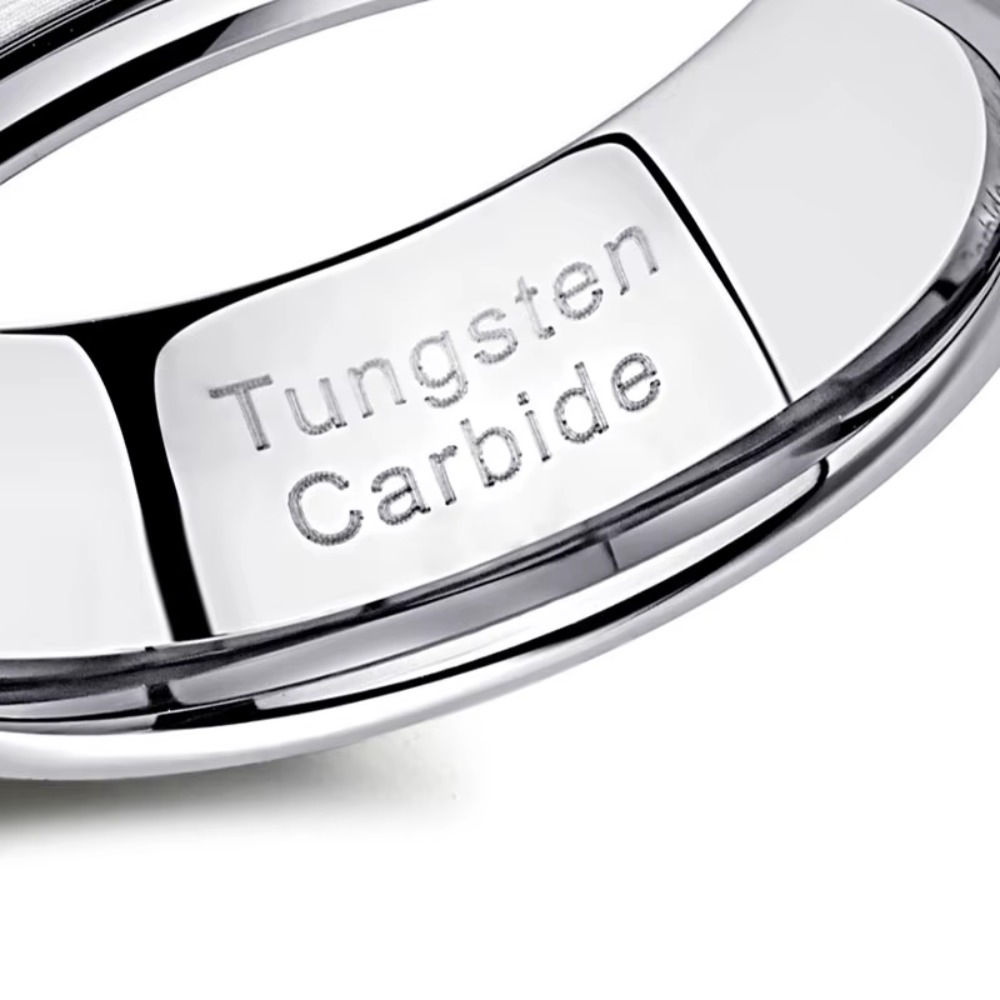 Newshe Men's Tungsten Carbide Half Eternity Promise Ring