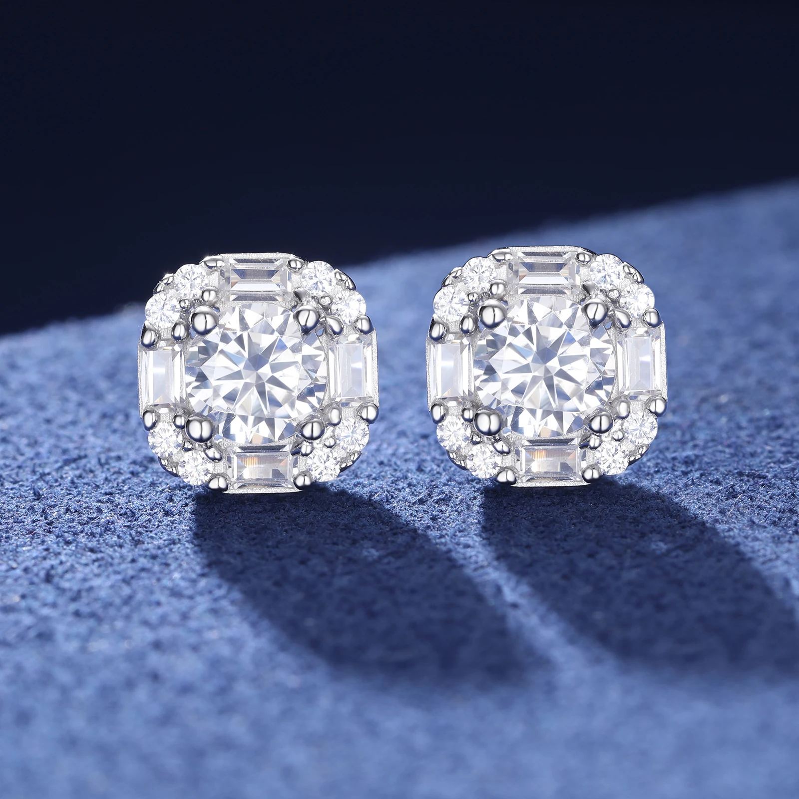 S925 2.12ct Moissanite Ear Stud Earrings For Women