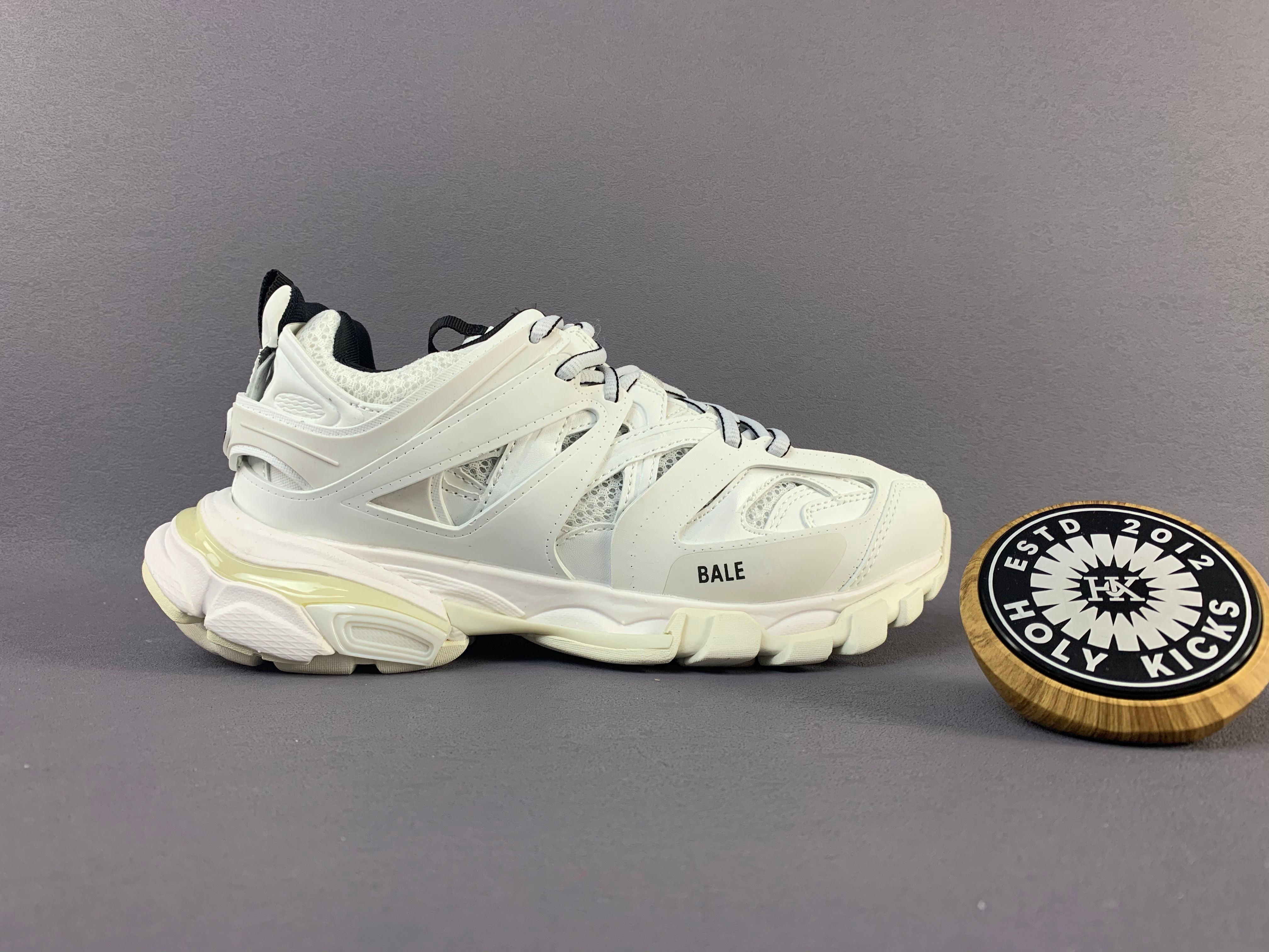 Bal Track Sneaker – White Mesh & Nylon