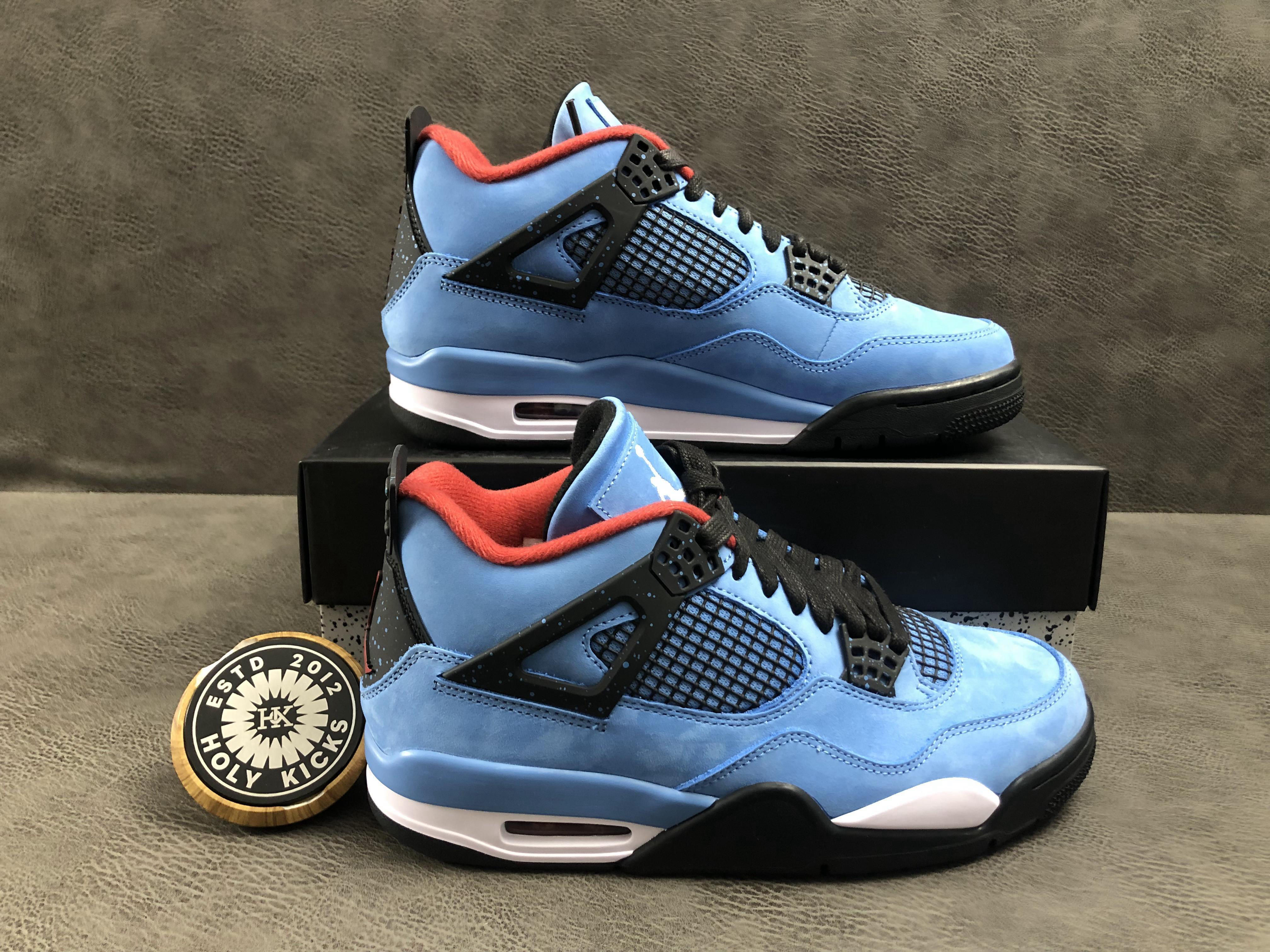 Air J 4 Retro Travis Cactus Jack University Blue