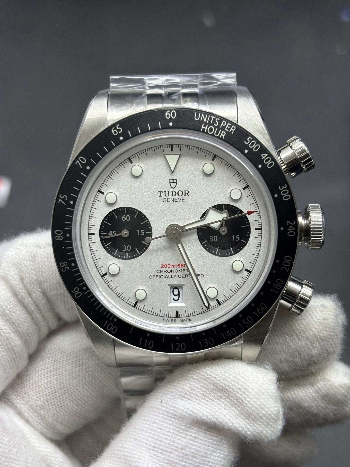 Tudor Black Bay Chrono Panda White Dial 5-Link Jubilee 79360N